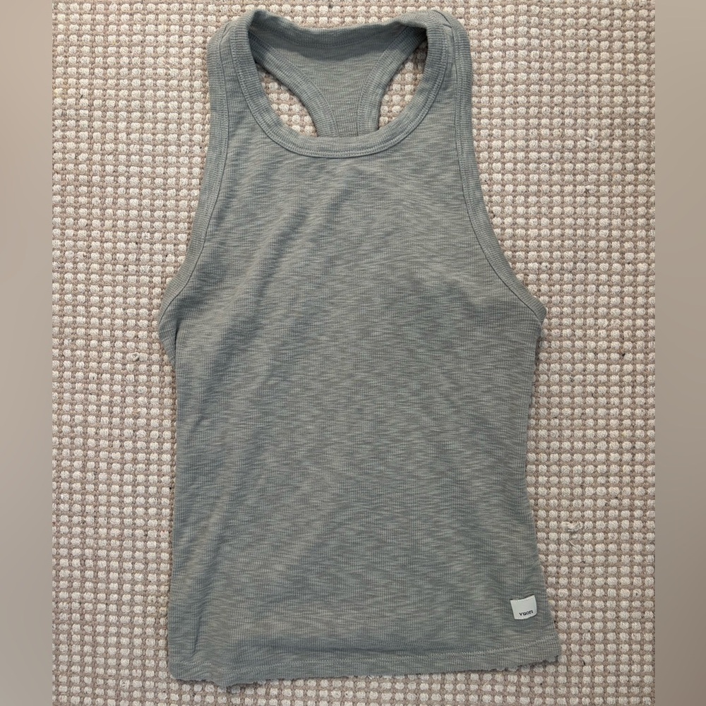 Vuori Olive Ribbed High-Neck Tank - Picture 5 of 8